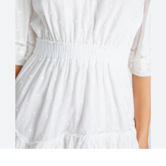 LoveShackFancy Adley White Lace Embroidered Mini Dress SZ L - Picture 3 of 12